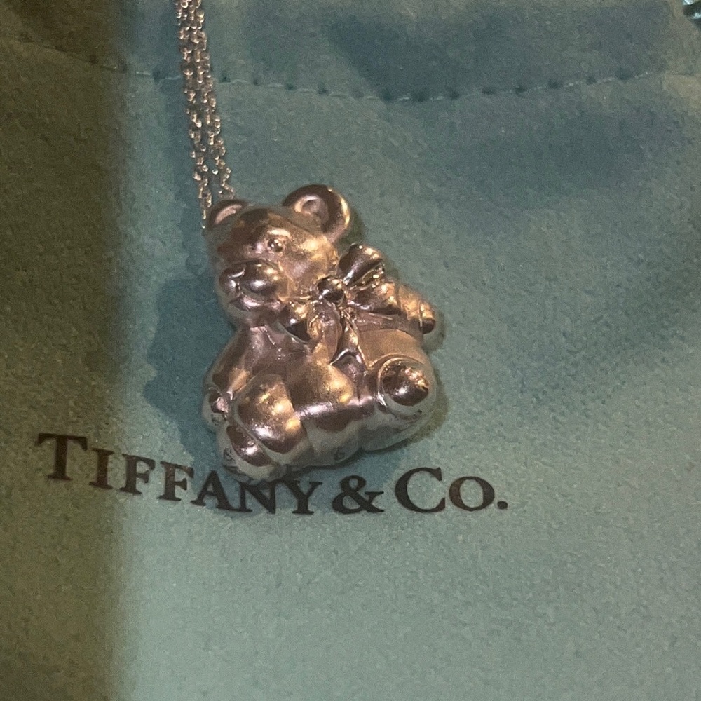 Authentic Tiffany&Co. Bear Pendant Chain Necklace silver 925‎